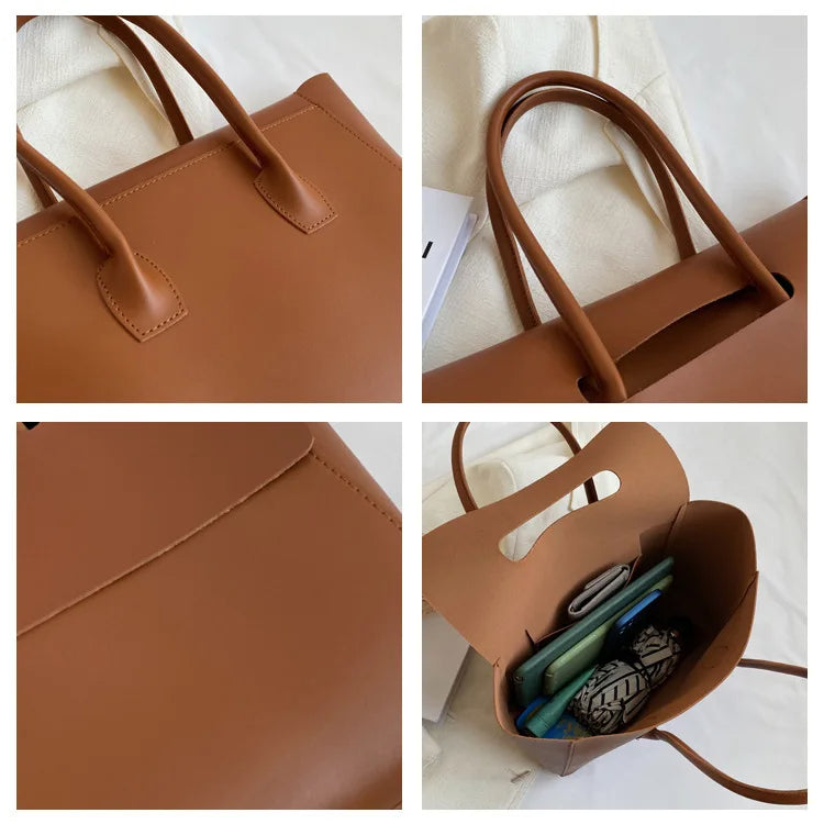 Minimalist Structured Leather Tote Bag – Everyday Chic (CR-066)
