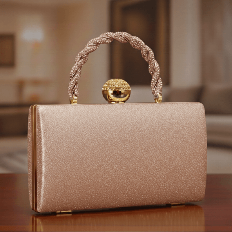 Clutch for women Hard Case Clutch with Crystal Lock CR-039