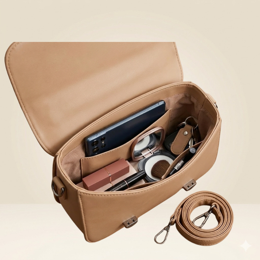 Women’s Handbag Minimalist Tan Crossbody Lady Bag