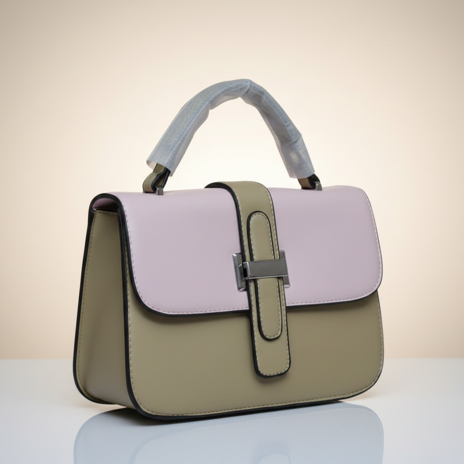 Two-Tone Top Handle HandBag (CR-070)