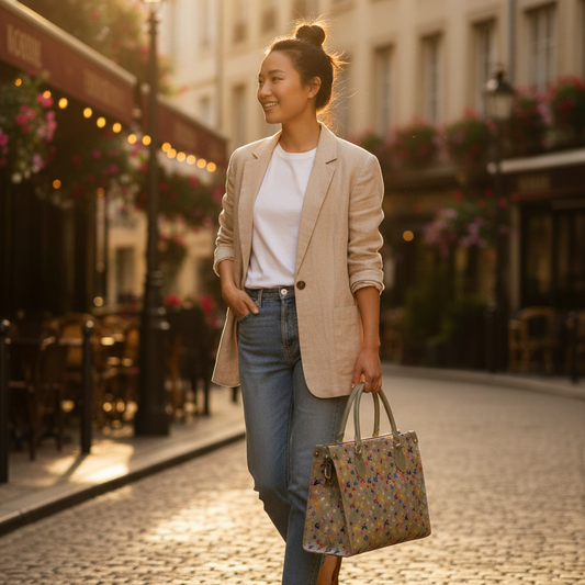 Luxury-Inspired Color Pop Tote – Multicolor Monogram Chic (CR-053 LV Box)