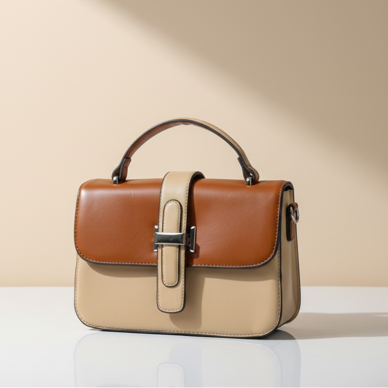 Two-Tone Top Handle HandBag (CR-070)