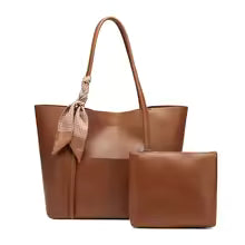 Elegant Ivory Tote Bag with Scarf Accent (ZTS-CR-049)