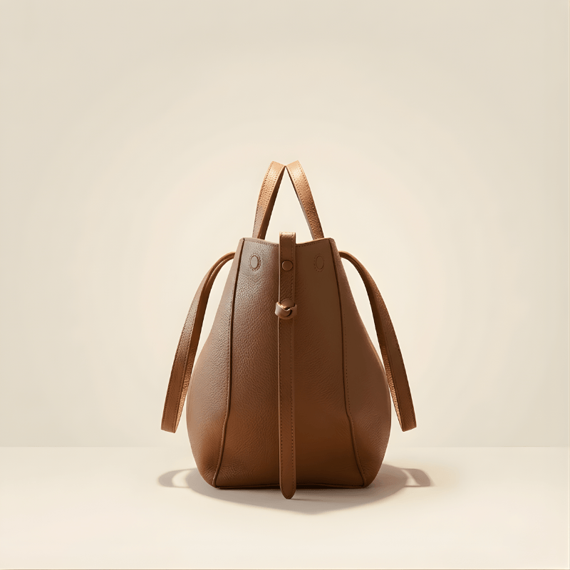 Spacious Tan Fox-Leather Everyday Shoulder Bag CR-048