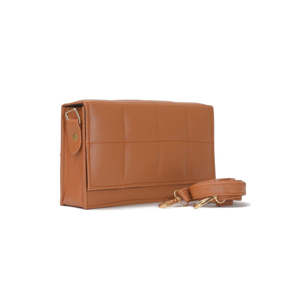 Tan Quilted Chain Sling Bag – Subtle Glam, Everyday Ready
