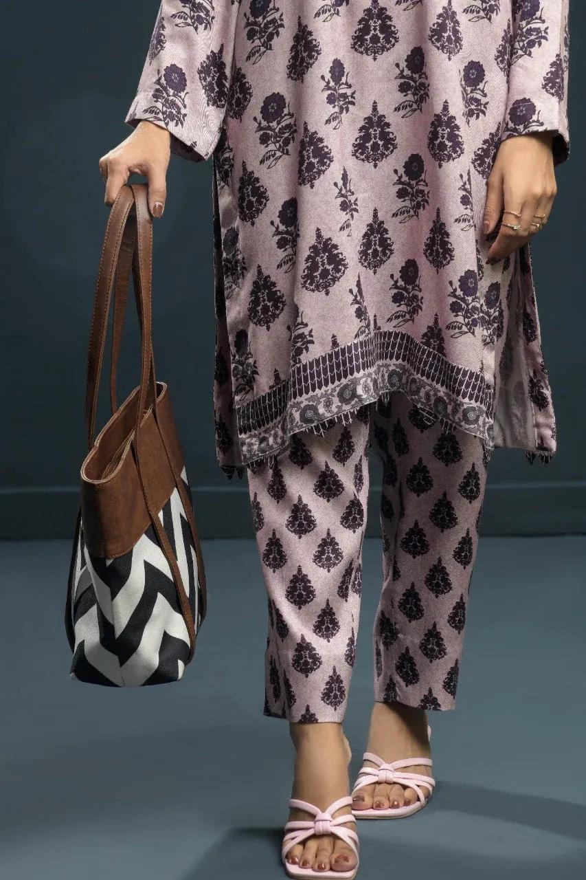 Chevron Detail Tote Bag with Faux Leather Finish (CR-061)