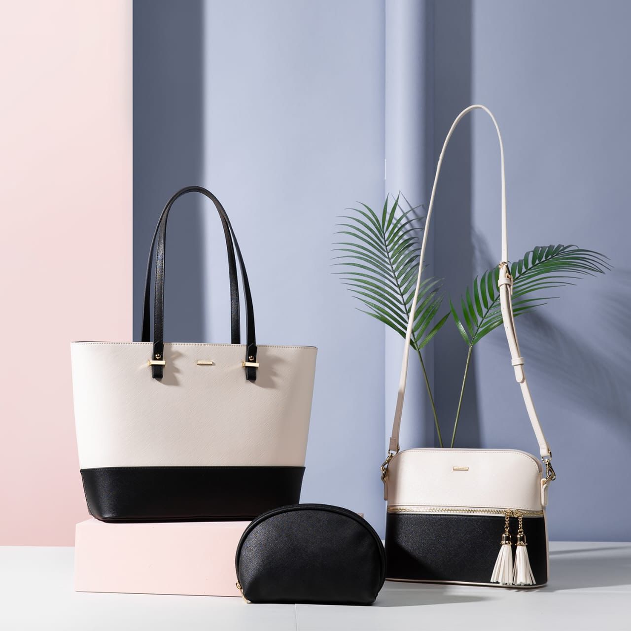 Classic Charm 3-in-1 Colorblock Handbag Set (ZTS CR 018)