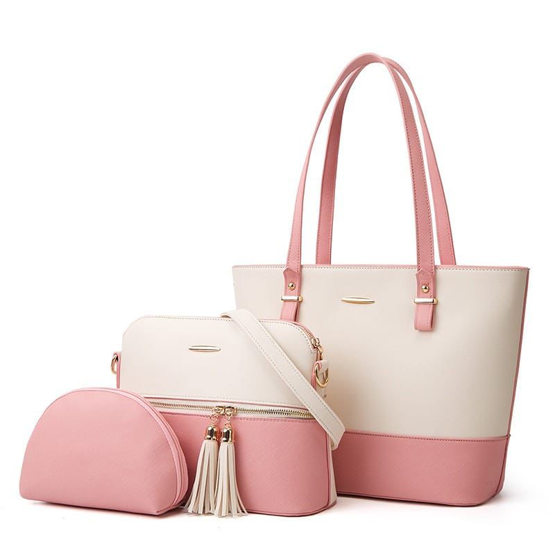 Classic Charm 3-in-1 Colorblock Handbag Set (ZTS CR 018)