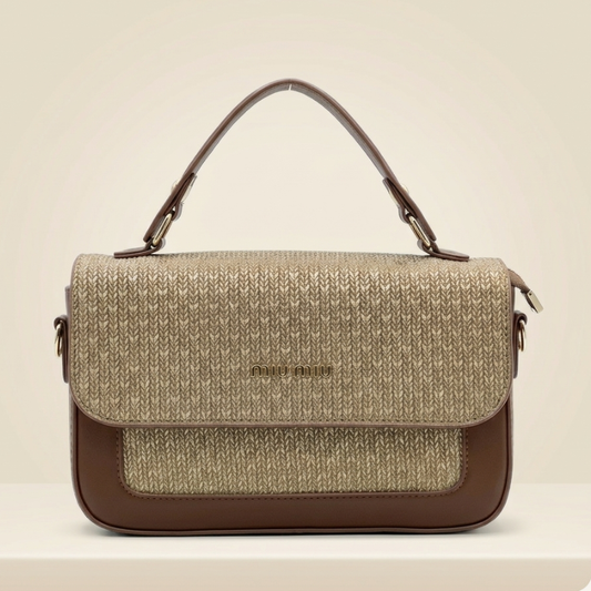 Crossbody Bag Designer Style Woven Satchel with Top Handle CR-134