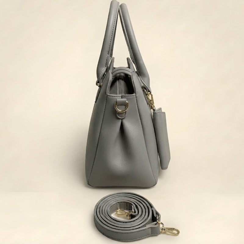 Luxury Smooth Ladies hand Bag With mini Pouch CR-155
