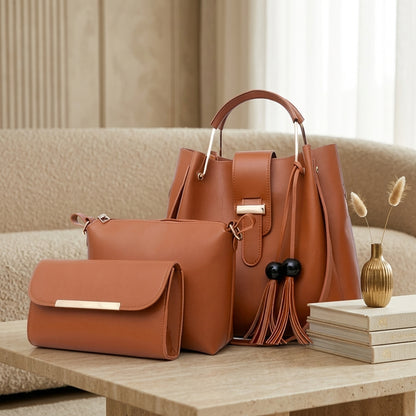 Tote, Crossbody & Clutch Premium 3-Piece Women's CR-019