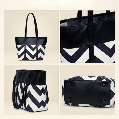 Premium Zig-Zag Pattern Tote Bag Stylish Women’s CR-061