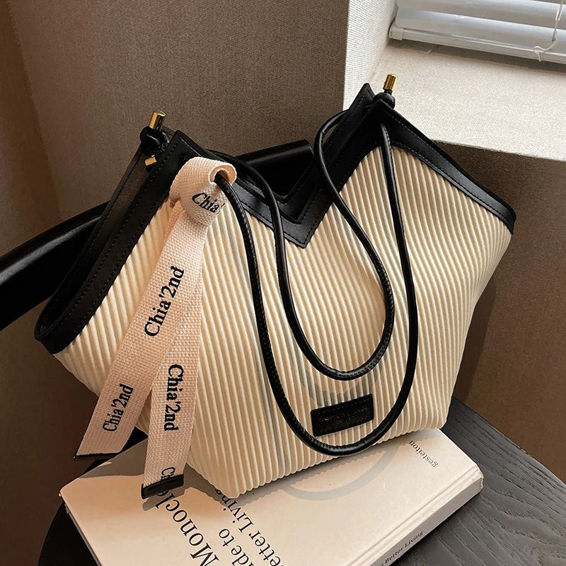Modern V-Cut Structured Tote Bag (ZTS CR 045)