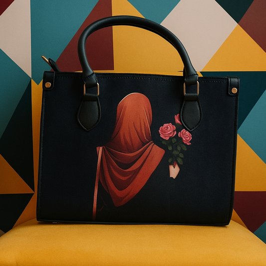Elegant Handbag with Hijab & Rose Design