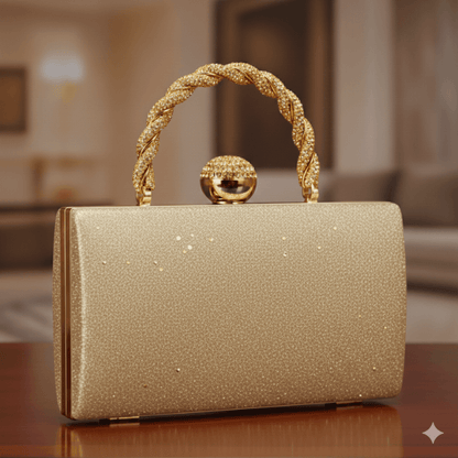 Clutch for women  Hard Case Clutch with Crystal Lock CR-039