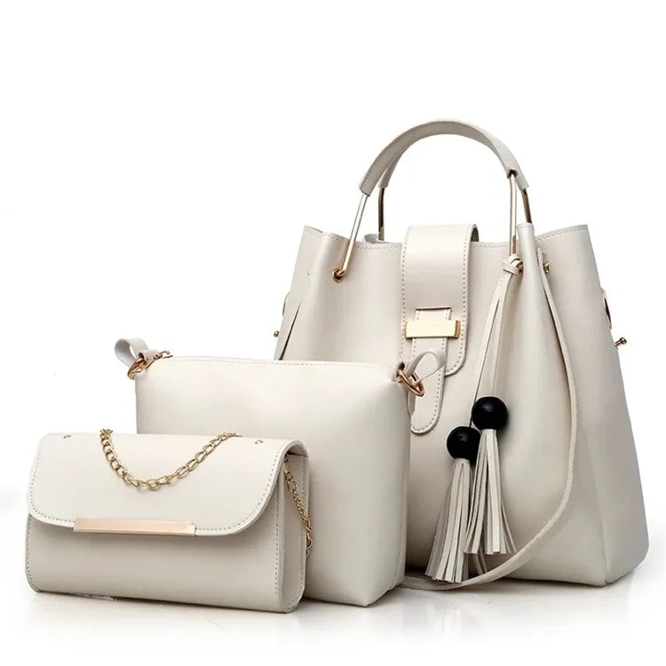 3-in-1 Premium Handbag Set – Maroon Edition (ZTS CR 019)