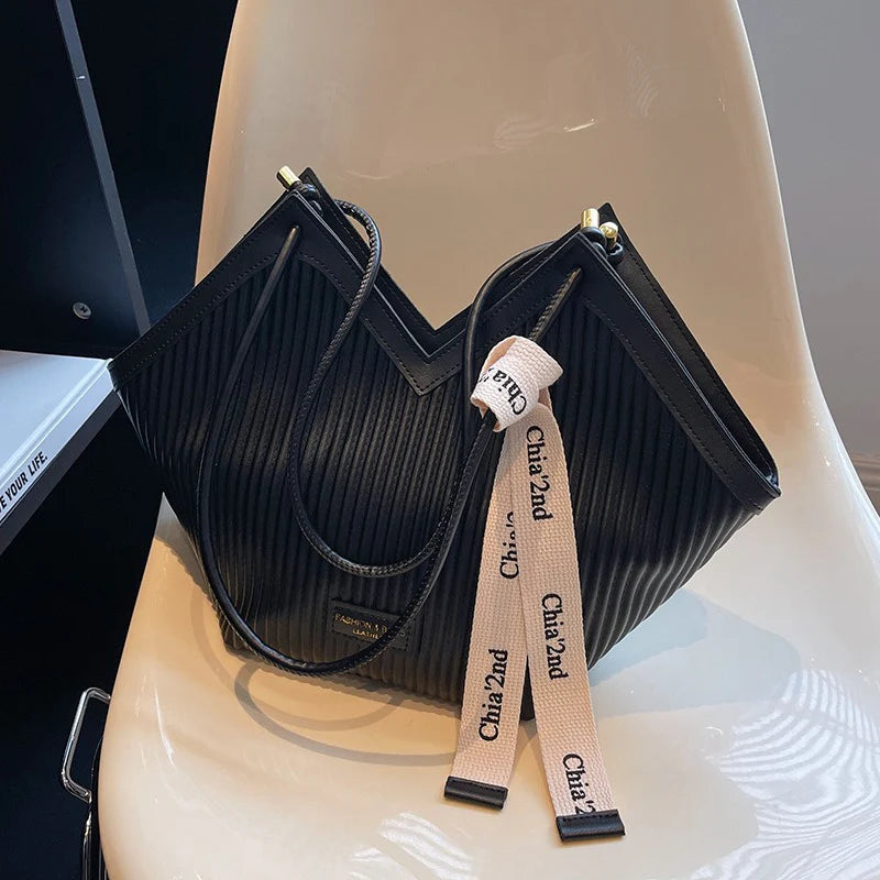 Modern V-Cut Structured Tote Bag (ZTS CR 045)
