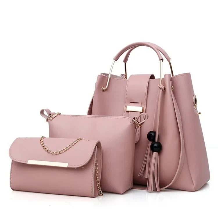 3-in-1 Premium Handbag Set – Maroon Edition (ZTS CR 019)