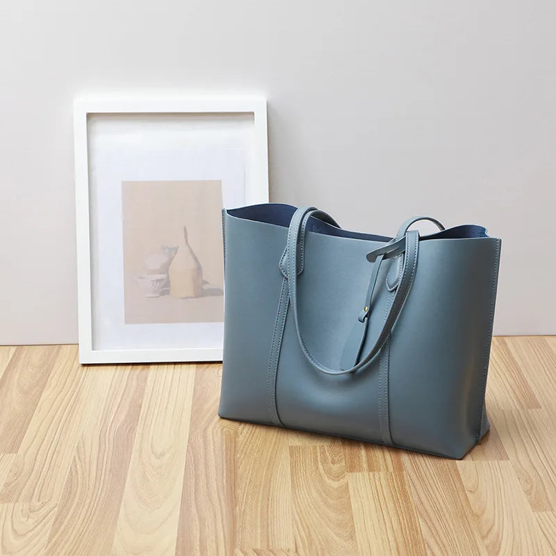 Minimalist Caramel Vegan Leather Tote Bag (ZTS CR 057)