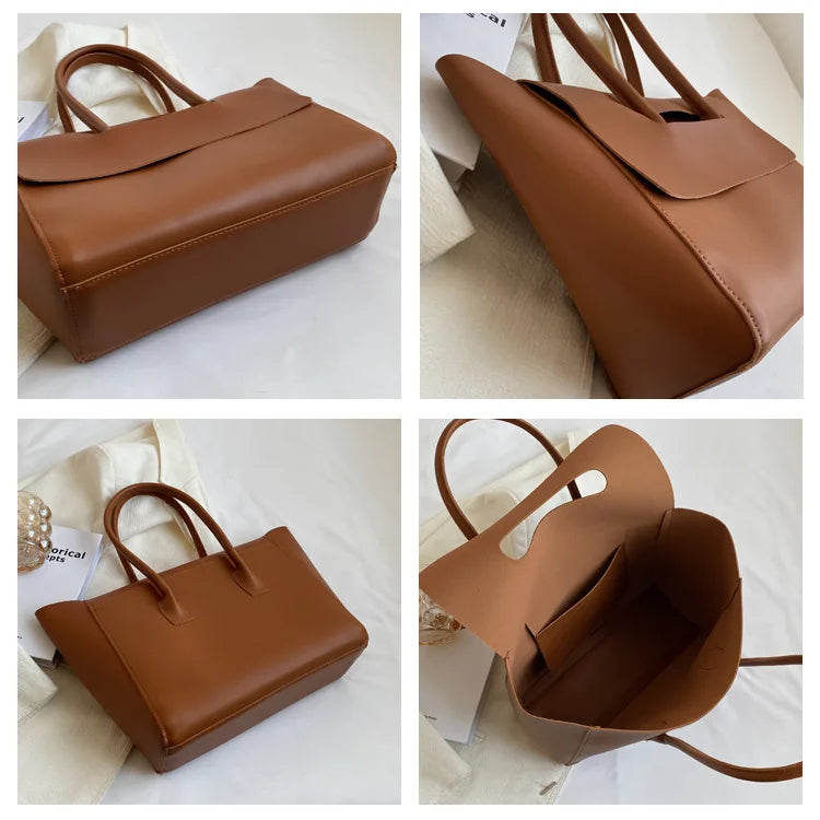 Minimalist Structured Leather Tote Bag – Everyday Chic