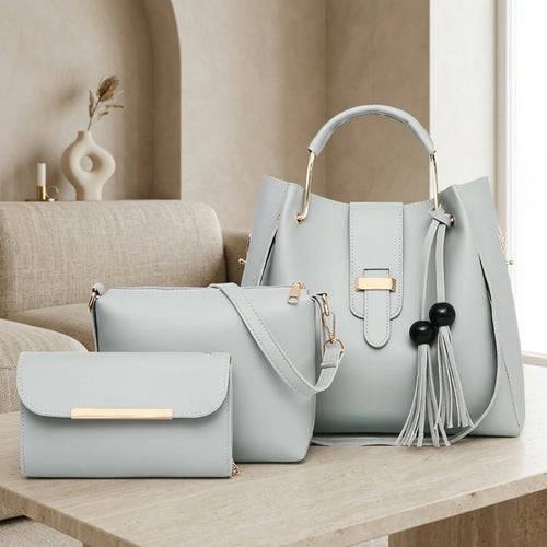 Tote, Crossbody & Clutch Premium 3-Piece Women's CR-019