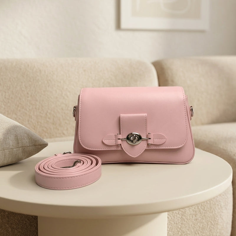 Classic Saddle Bag with Buckle Closure CR-087