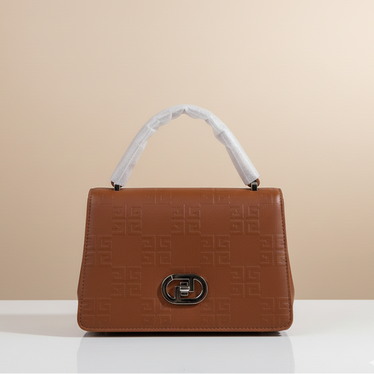 Textured Finish Top-Handle Shoulder Bag (CR-095)