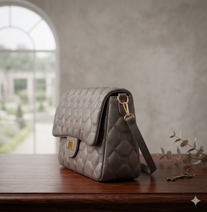 Shoulder Bag, Caramel Quilted Strap Stylish Bag  for Women CR-058