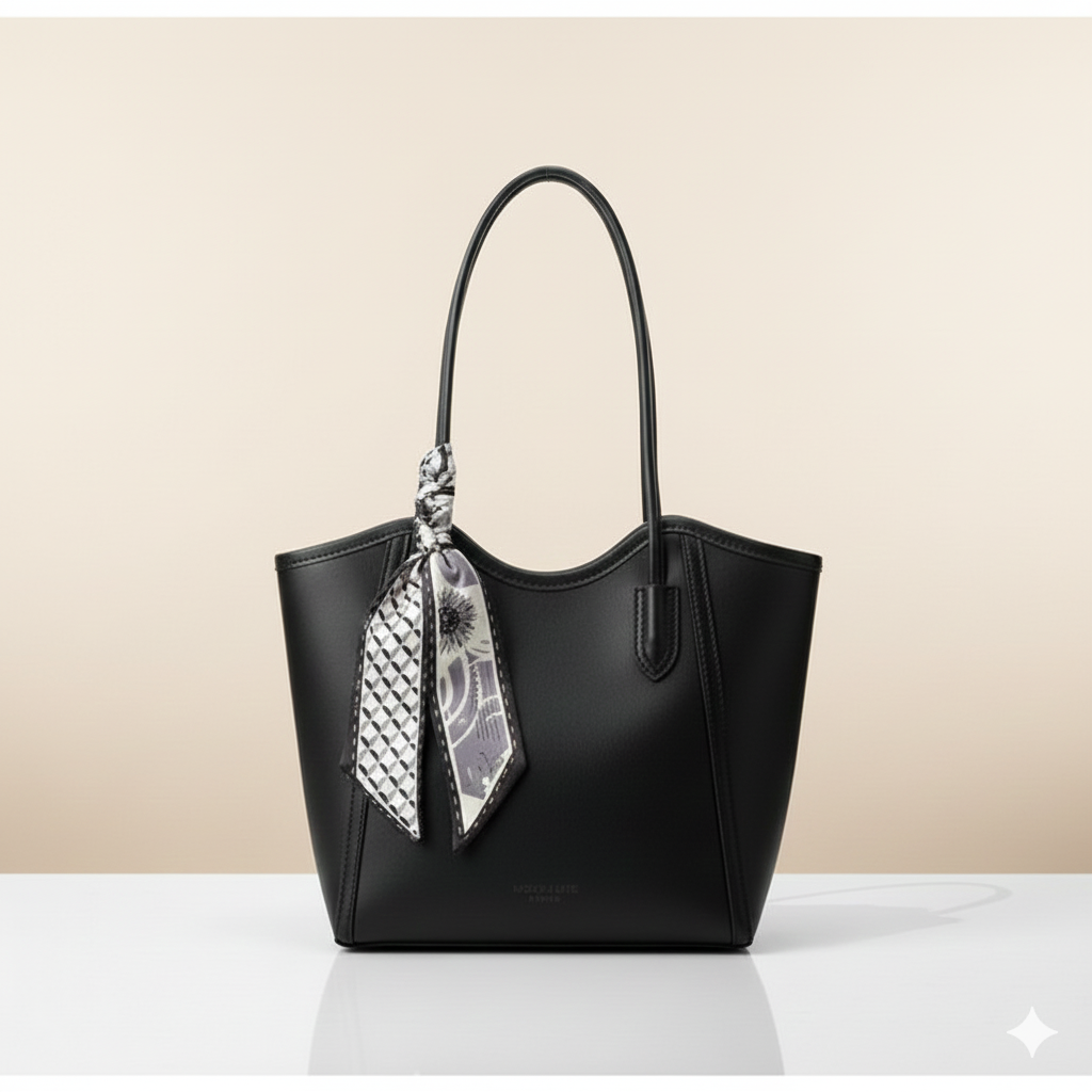 Luxury Tote Handbag with Silk Scarf (CR-078)