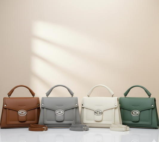 Top-Handle Mini Bag with Metallic Accent (CR-084)