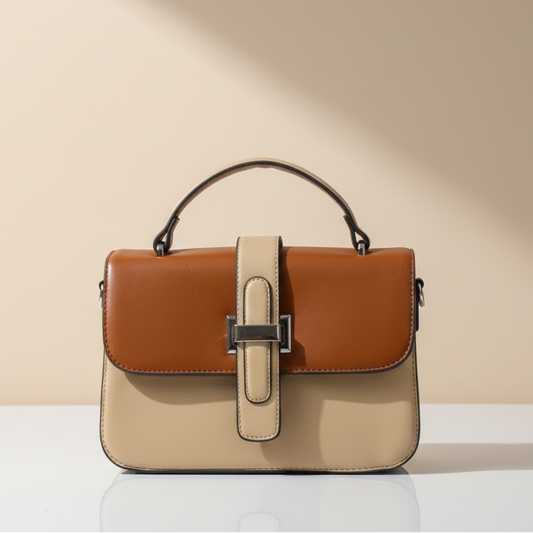 Two-Tone Top Handle HandBag (CR-070)