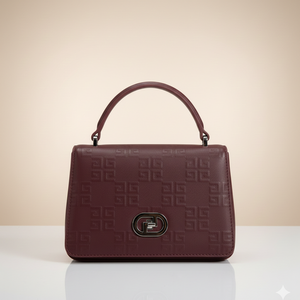 Textured Finish Top-Handle Shoulder Bag (CR-095)