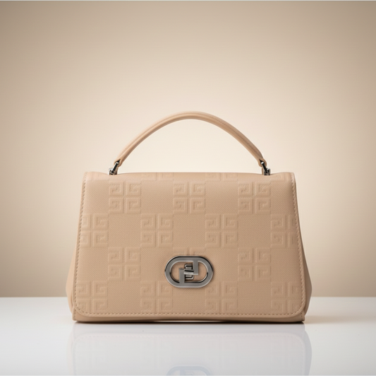 Textured Finish Top-Handle Shoulder Bag (CR-095)