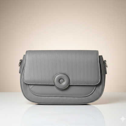 Classic Ribbed Leather Shoulder Bag (CR-044)