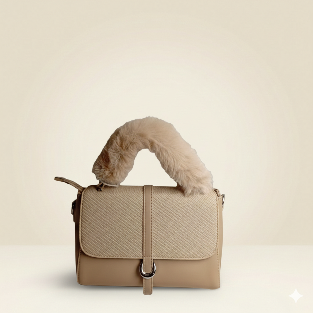 Modern Handbag Statement Fur-Handle Bag CR-137