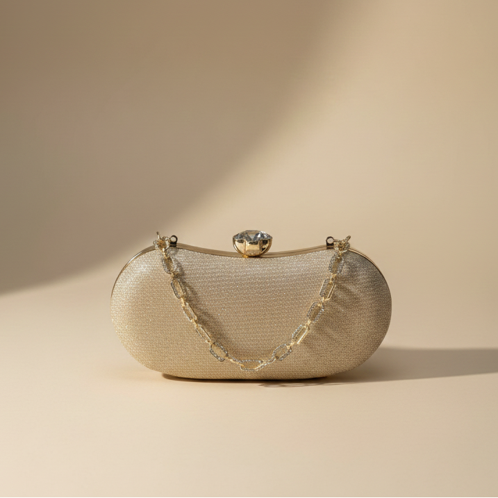 Luxury Glitter Oval Clutch (CR-037)