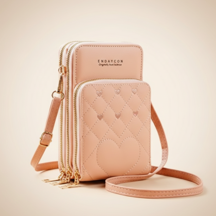 Quilted Zip Crossbody Wallet Bag (CR-072)