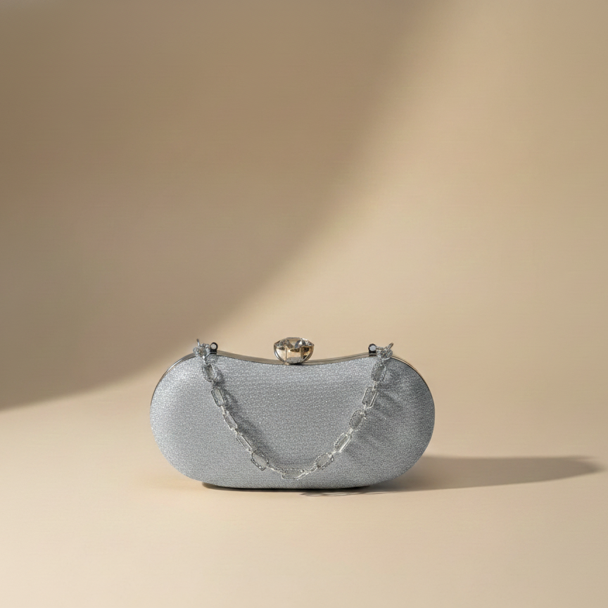 Luxury Glitter Oval Clutch (CR-037)