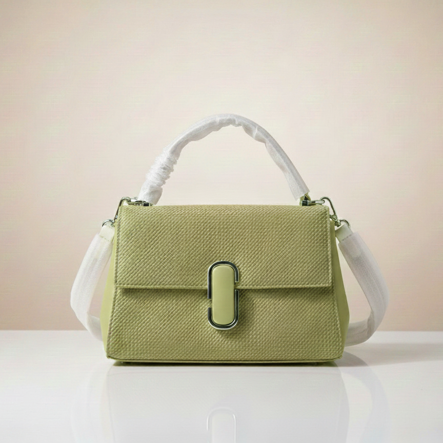 Top-Handle Bag with Statement Lock (CR-046)