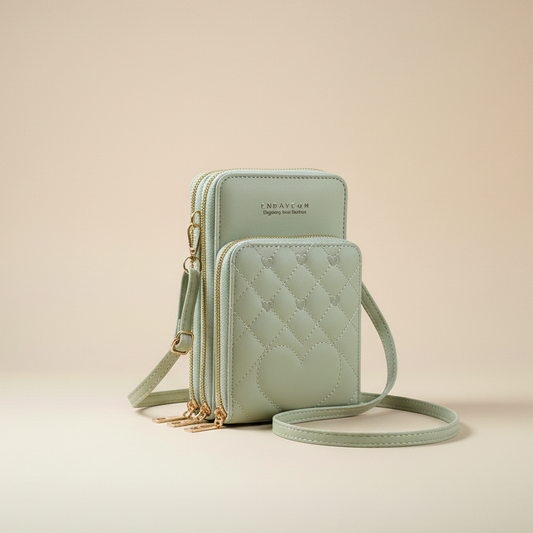 Quilted Zip Crossbody Wallet Bag (CR-072)