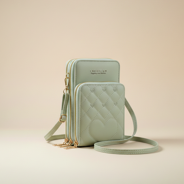 Quilted Zip Crossbody Wallet Bag (CR-072)