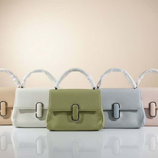 Top-Handle Bag with Statement Lock (CR-046)