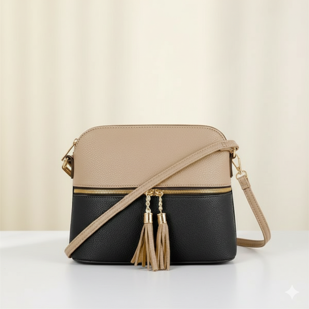 Two-Tone Tassel Crossbody Bag (CR-041 )