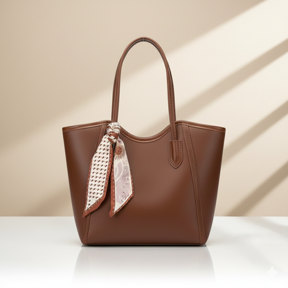 Luxury Tote Handbag with Silk Scarf (CR-078)