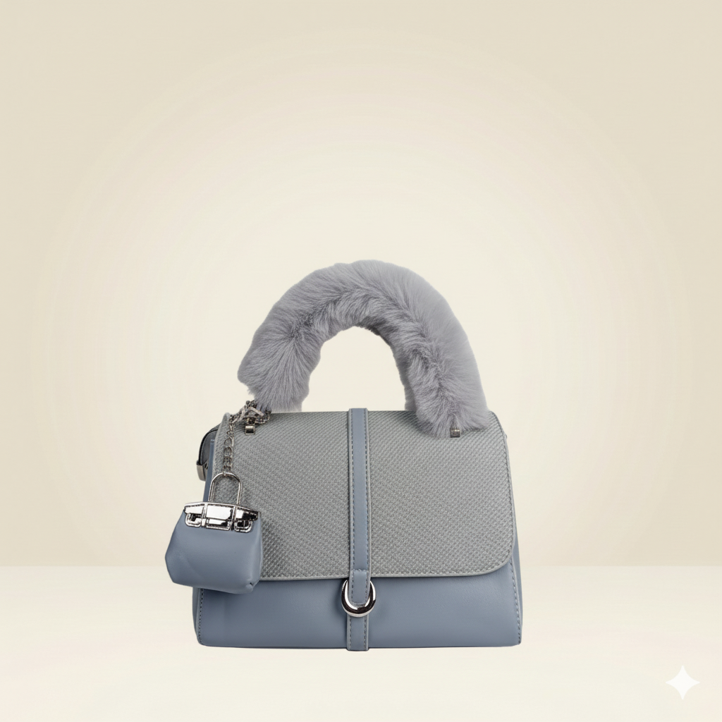 Modern Handbag Statement Fur-Handle Bag CR-137