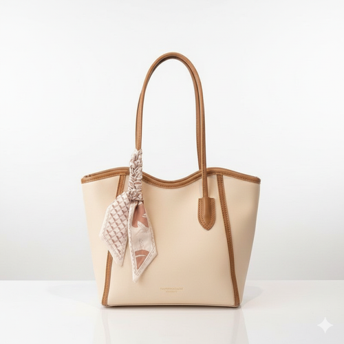 Luxury Tote Handbag with Silk Scarf (ZTS-CR-078)