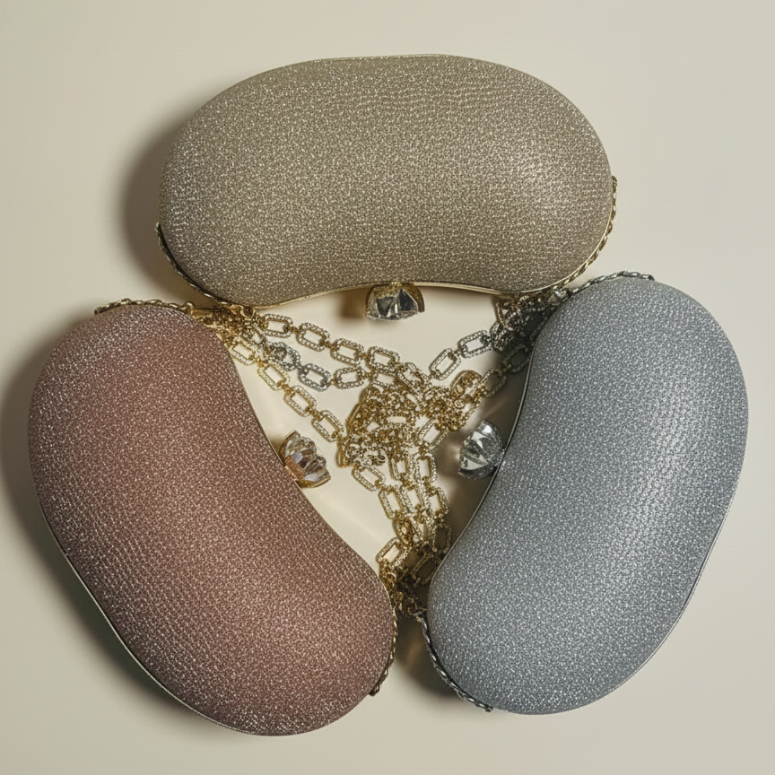 Luxury Glitter Oval Clutch (CR-037)