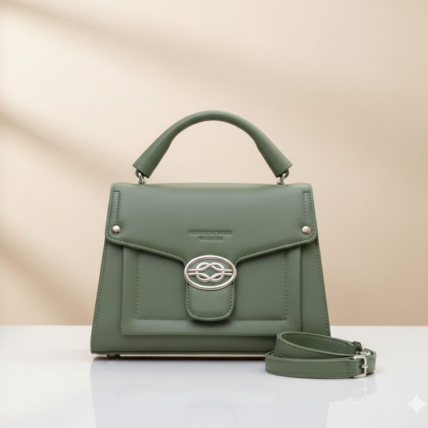 Top-Handle Mini Bag with Metallic Accent (CR-084)