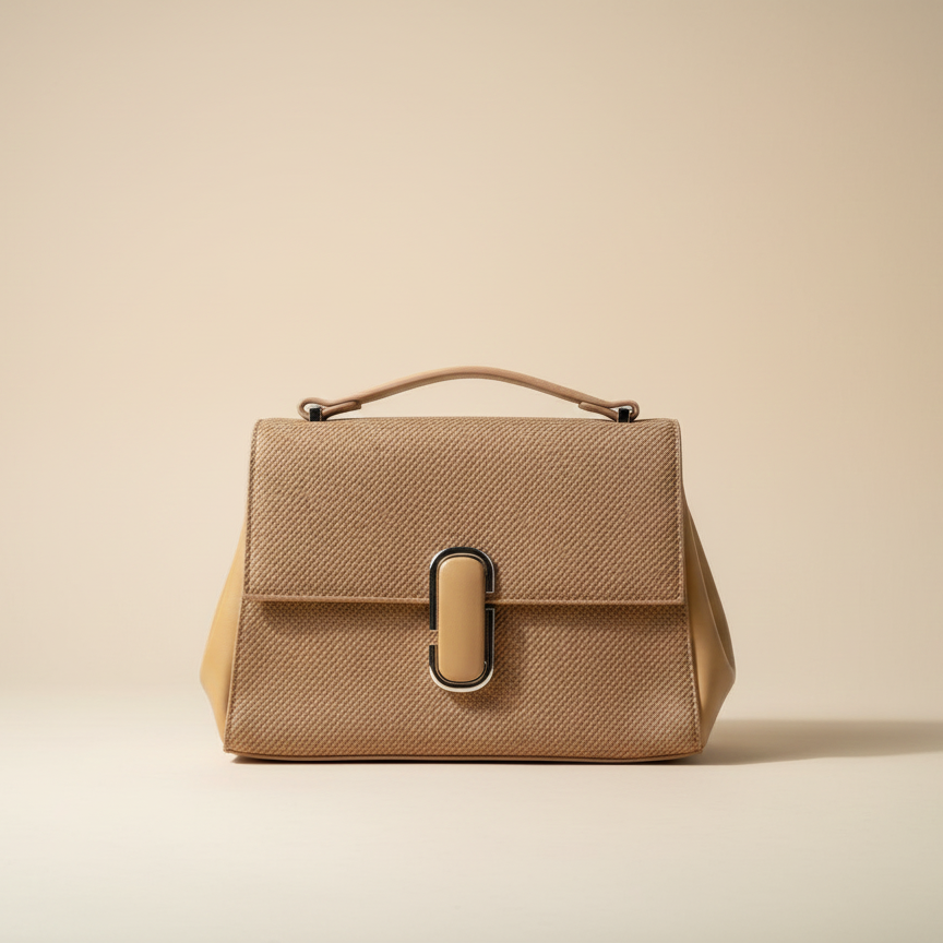 Top-Handle Bag with Statement Lock (CR-046)