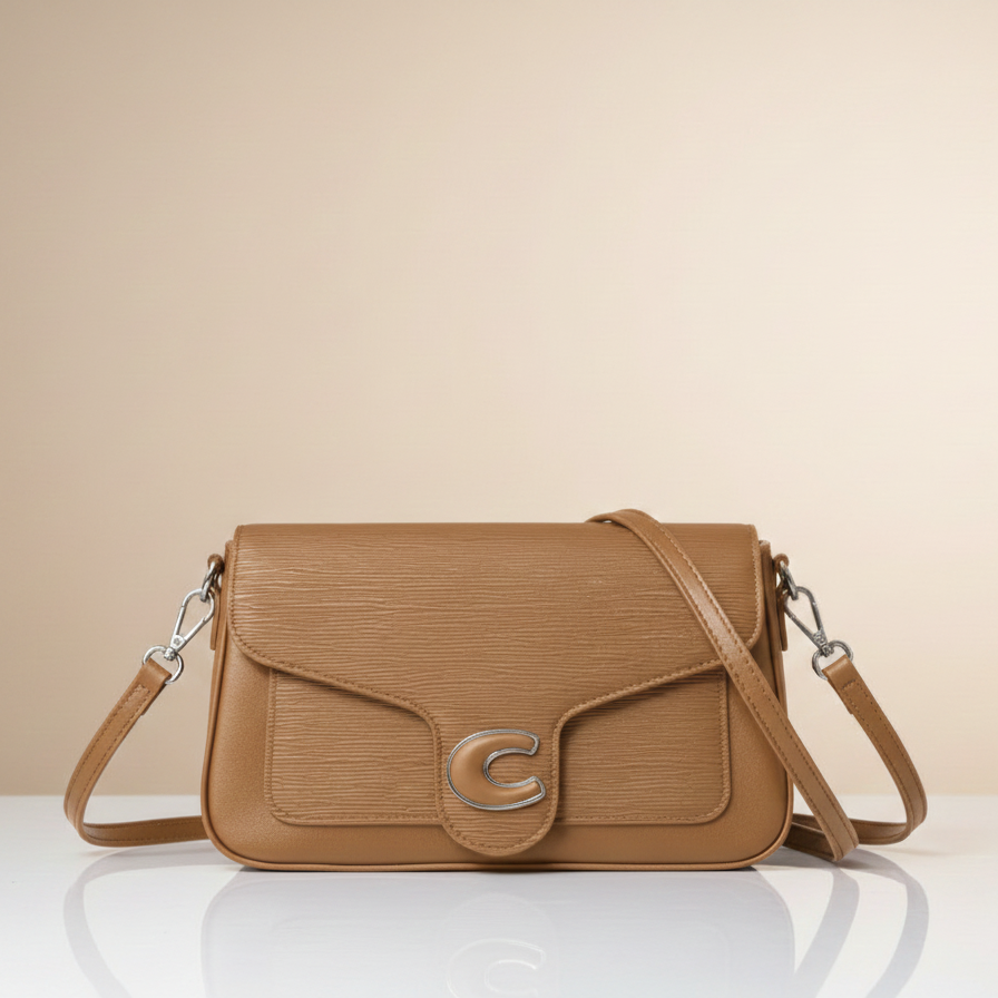 Luxury Textured Flap Crossbody Bag (CR-102)